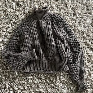 Grey Knit Turtle Neck